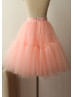 Peach Pink Satin Belt Tulle Tutu Skirt Peach Pink Satin Belt Tulle Tutu Skirt